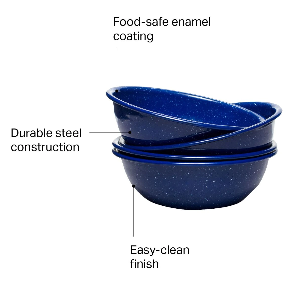 4-Person Enamelware Set Stoic 4-Person Enamelware Set -Outdoor Sports Equip Store BLU D7 5