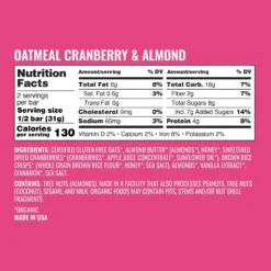 Oatmeal Cranberry & Almond Bars - 12-Pack 3 Oatmeal Cranberry & Almond Bars - 12-Pack -Outdoor Sports Equip Store OATCRAALM D4