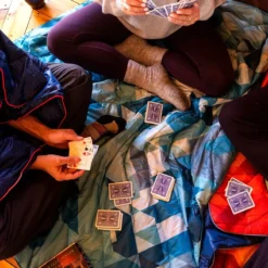 Rumpl Original Puffy 1-Person Blanket - Geo Blue -Outdoor Sports Equip Store ONECOL D14 6