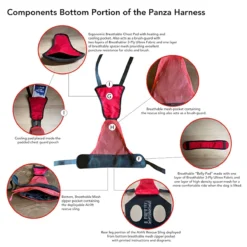 Panza Harness + Deployable Emergency Dog Rescue Sling -Outdoor Sports Equip Store RED D5 1